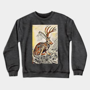 Jackalope in the Abstract Desert Crewneck Sweatshirt